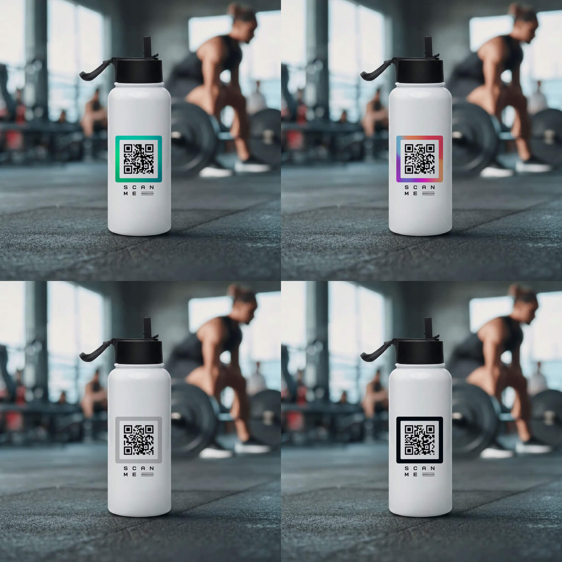 QRSona smart bottle collection – choose from 8 customizable QR code designs for creators and professionals