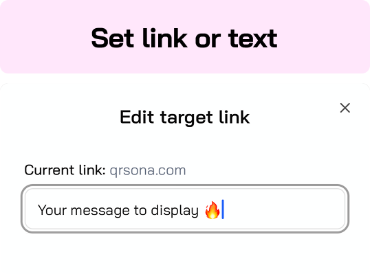 Qrsona modal to change target link on qr code products