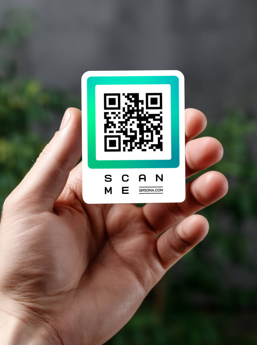 QRSona QR code vinyl sticker close-up – high opacity, bubble-free application for branding and marketing